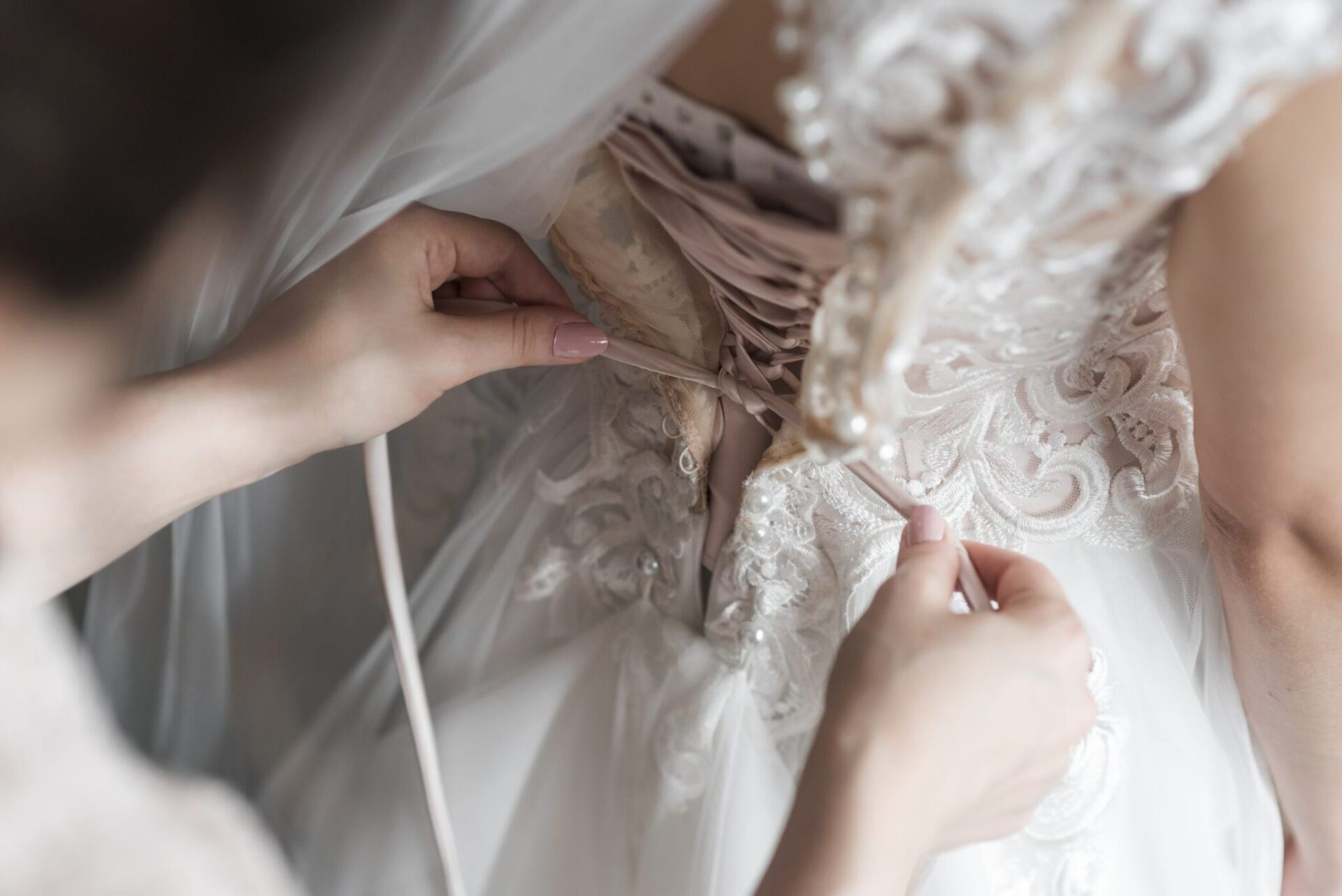 Bride in wedding gown representing final fitting and movement review