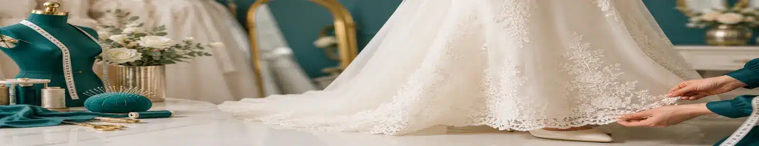 Wedding dress hemming alteration in Largo, Florida