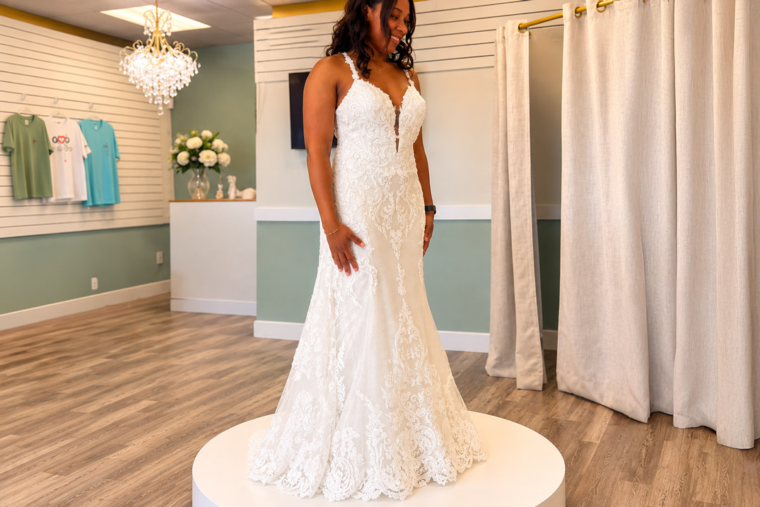 Wedding dress alterations and bridal fitting at Studio Elsys in Largo Florida