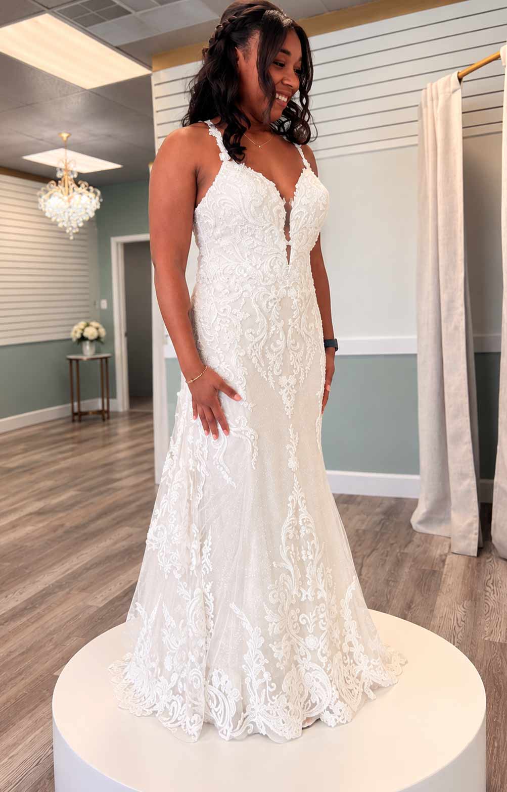 Elegant white bridal gown